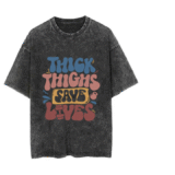 Acidwash Plain Design T-Shirt for Daily Wear