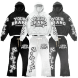 Fashion Forward 3D Embroidery Oversized Sweat Suit for Stylish Lifestyle