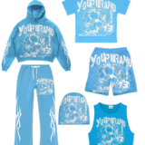 Durable Material 3D Embroidery Oversized Sweat Suit for Long Wear