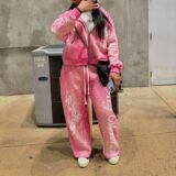 Stylish 3D Embroidery Oversized Sweat Suit for Street Fashion