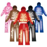 Trendy Look 3D Embroidery Oversized Sweat Suit for Street Fashion